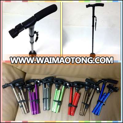 Colorful Custom Cane LED Folding Walking stick As Seen On TV with 4 rubber base